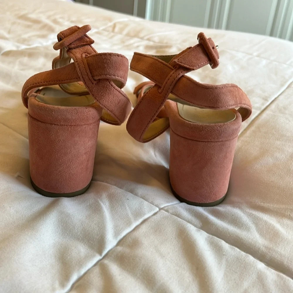Vionic Rosabel heel  suede sandals stunning coral pink color size 5 NWOT - Picture 6 of 14